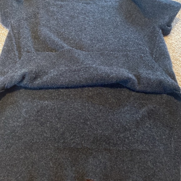 J Brand Cashmere L/S Round Split Side Double Knit Cuff Crew Sweater Charcoal XS - Picture 9 of 9